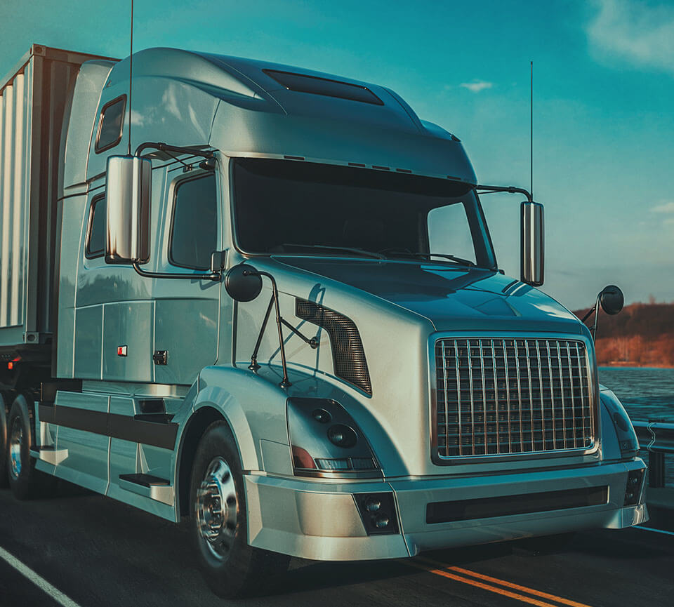 carrier truck pulling a load